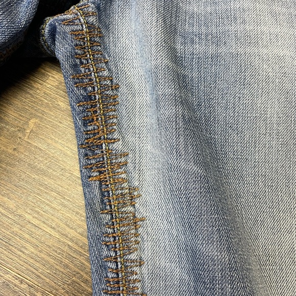 Just Cavalli Embroidered Jeans Straight Leg Contrast Stitch Size 34 Italy 48 - Picture 16 of 16